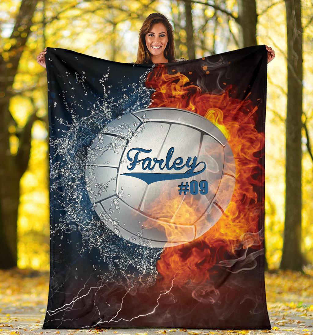 litzzy Personalized Sport Water Fire Fleece Blanket - Lath1611204 Quilt Blanket   