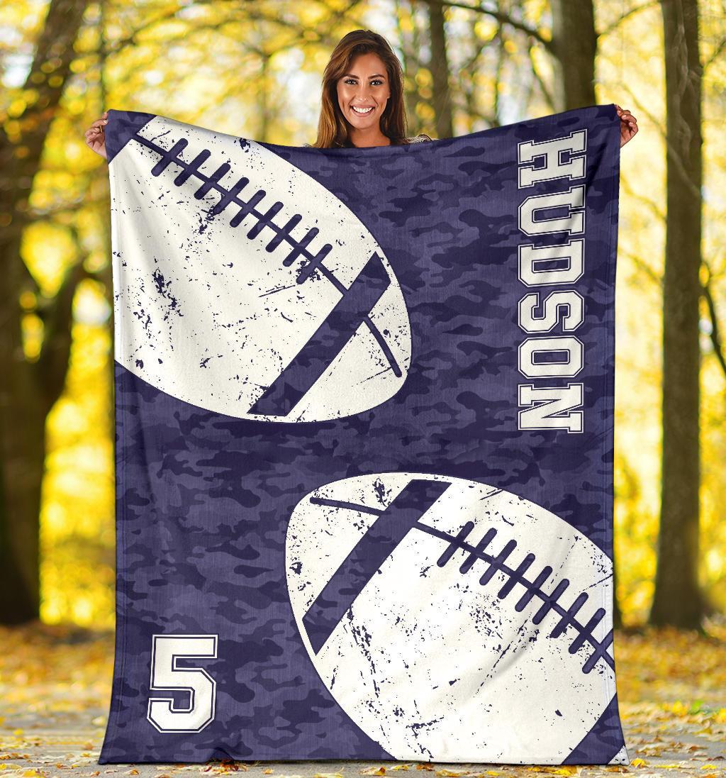 litzzy Personalized Football 2 Balls Collection Fleece Blanket - Tlnh1011202 Quilt Blanket   