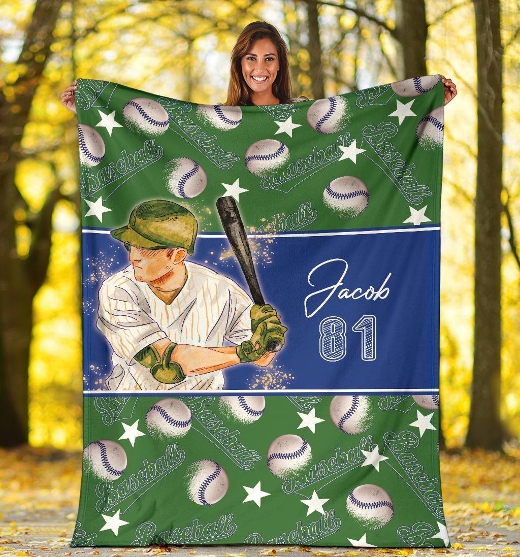 litzzy Personalized Baseball Balls Fleece Blanket - Lath2611202 Quilt Blanket   