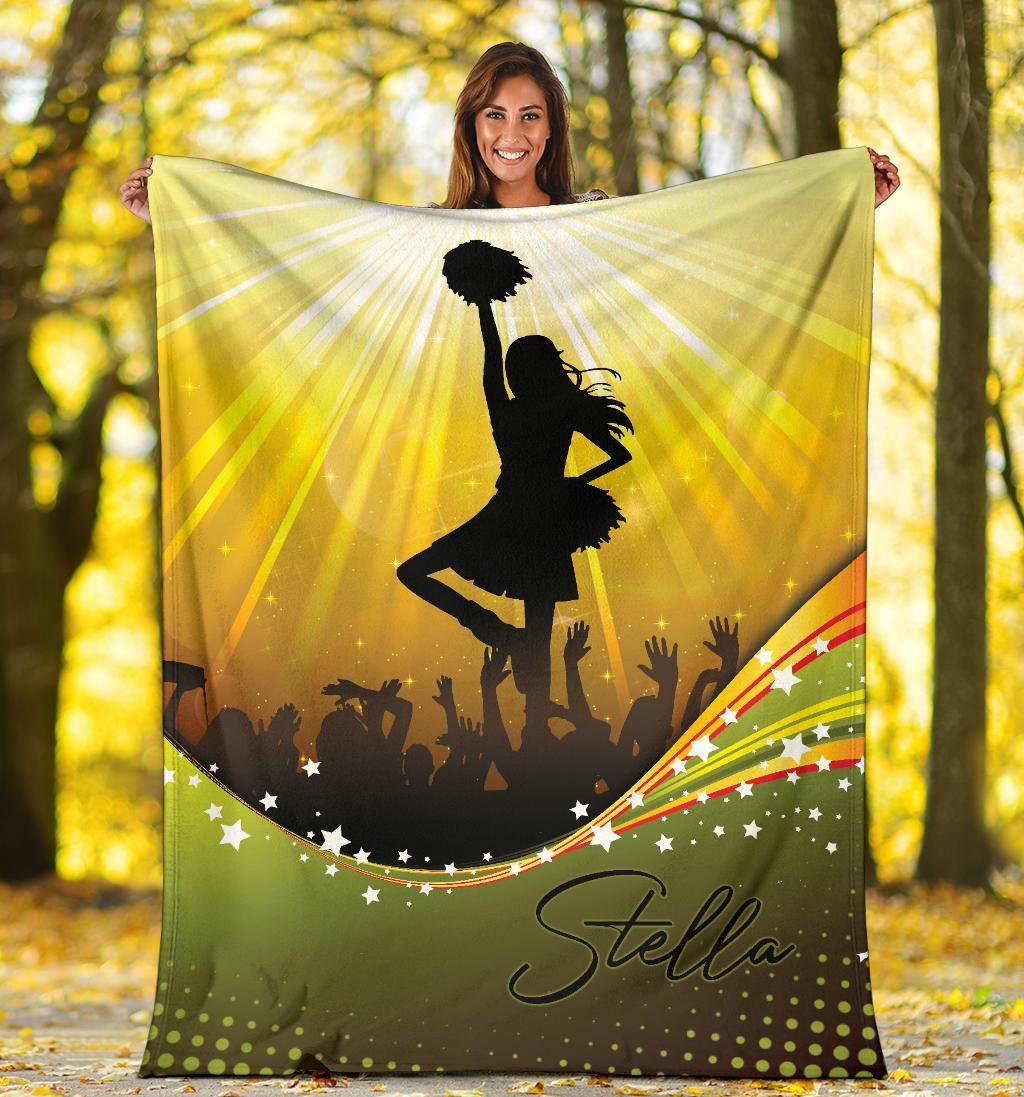 litzzy Personalized Cheerleader Fleece Blanket - Lath1911202Ki Quilt Blanket YELLOW 60 X 80 