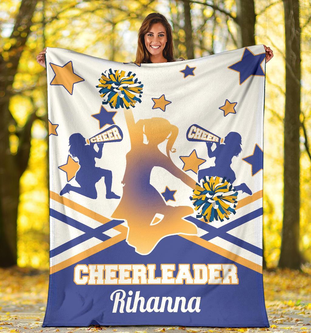 litzzy Personalized Cheerleader Colorful Fleece Blanket - Latg2011201 Quilt Blanket   