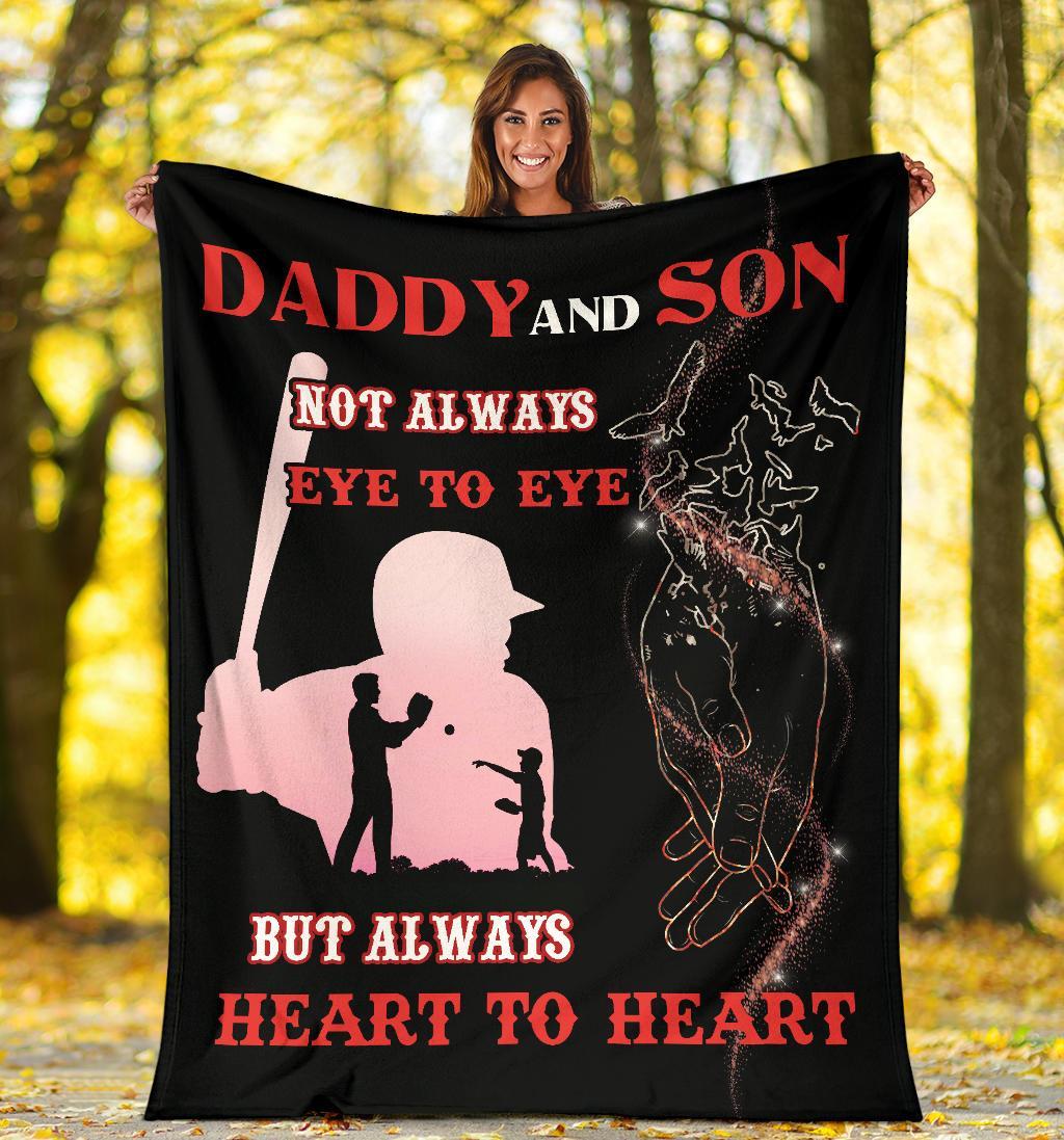 litzzy Baseball Daddy And Son Fleece Blanket - Laci071220 Quilt Blanket   