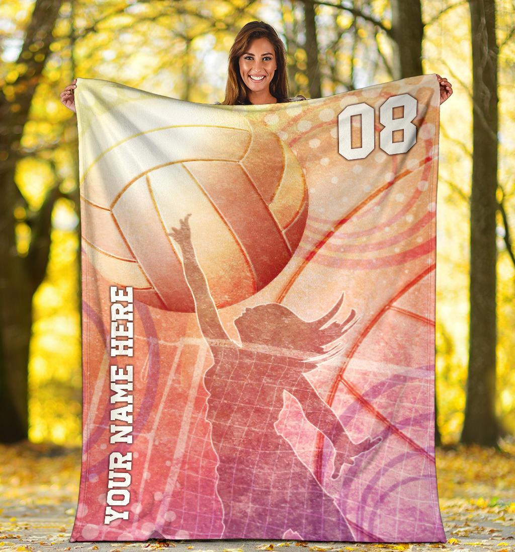 litzzy Personalized Collection Volleyball Girl Fleece Blanket - Tlty0212202 Quilt Blanket   