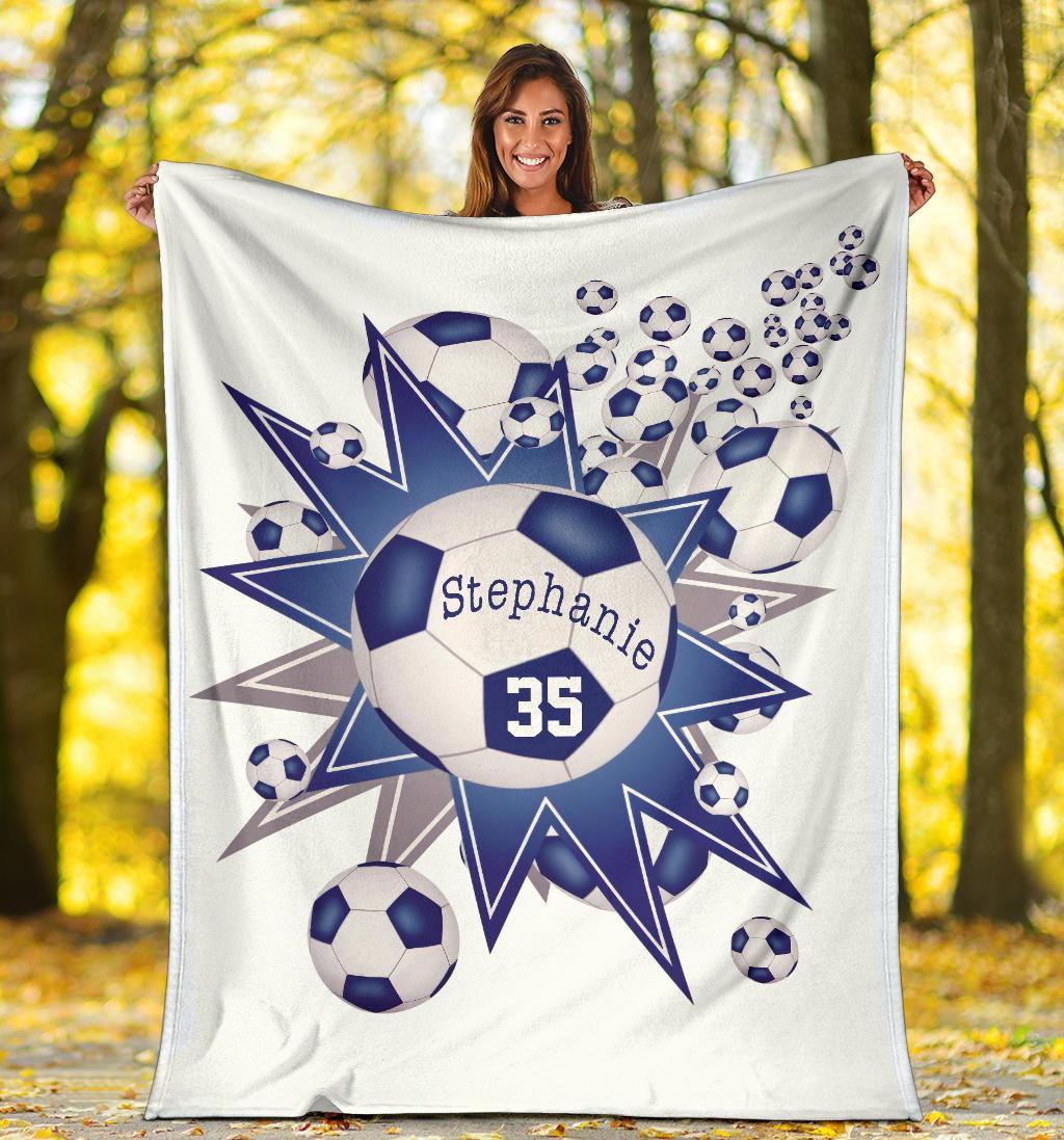 litzzy Personalized Soccer Blowout Fleece Blanket - Tltm2411202 Quilt Blanket   