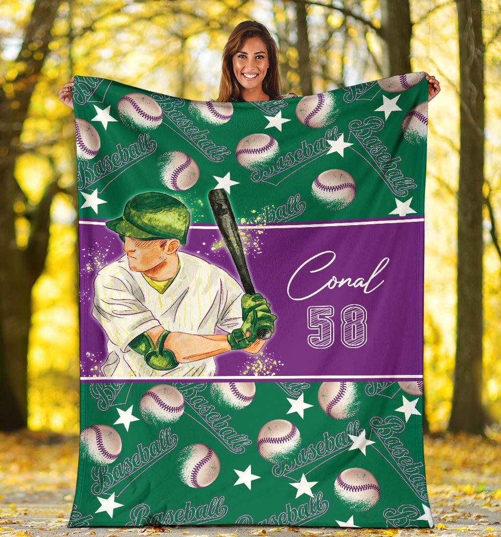 litzzy Personalized Baseball Balls Fleece Blanket - Lath2611202 Quilt Blanket   