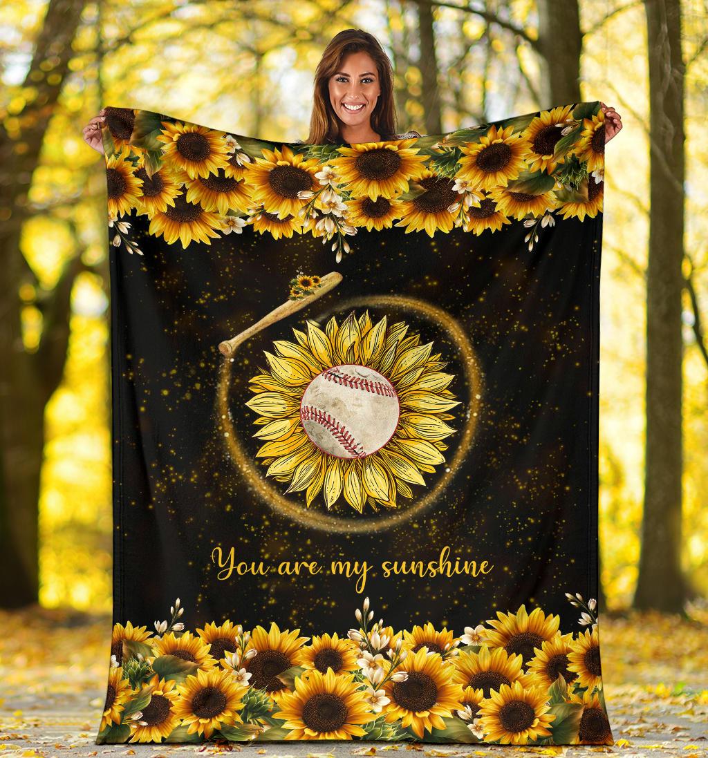 litzzy Baseball - You Are My Sunshine Fleece Blanket Nh200520Ki Quilt Blanket   