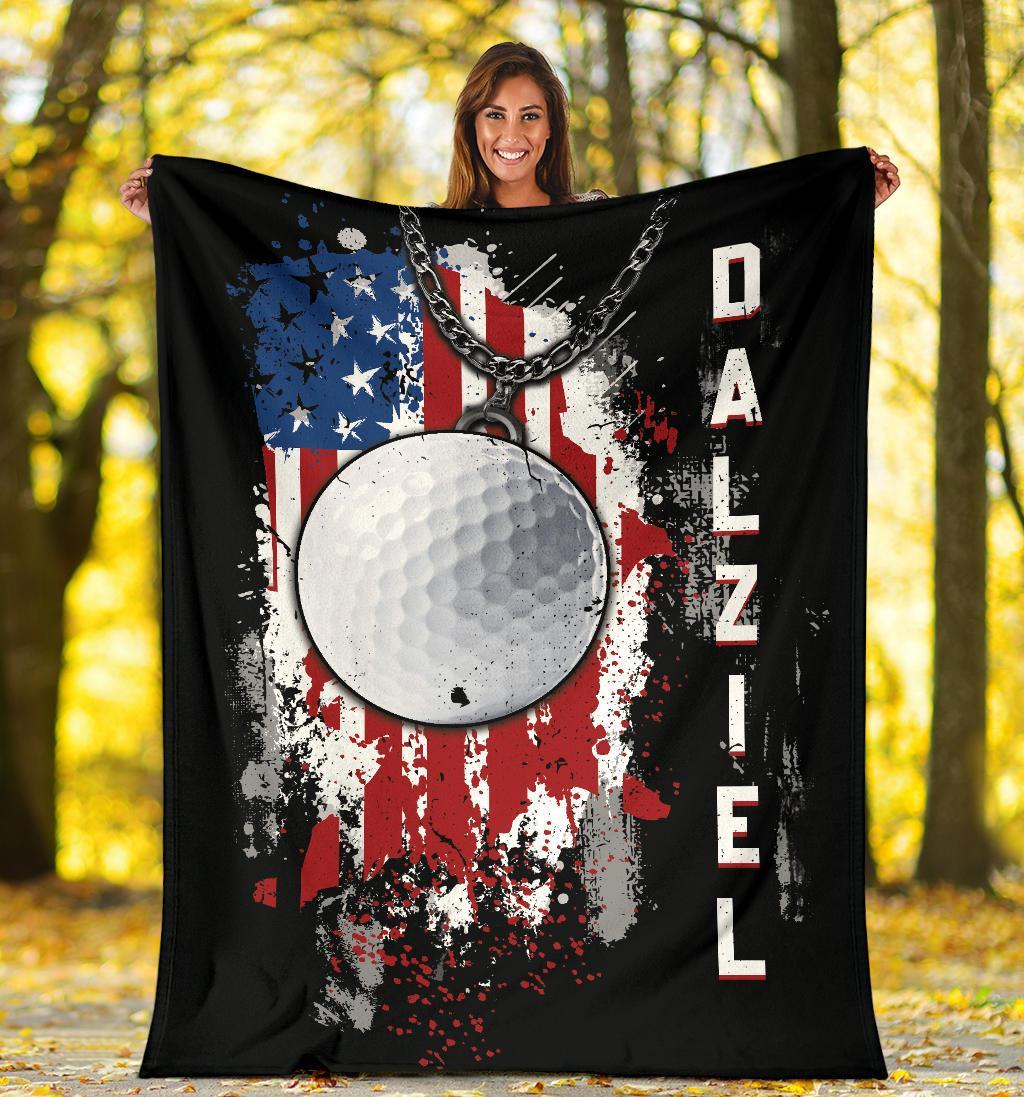 litzzy Personalized Sport Us Flag Fleece Blanket - Lath1011201 Quilt Blanket   