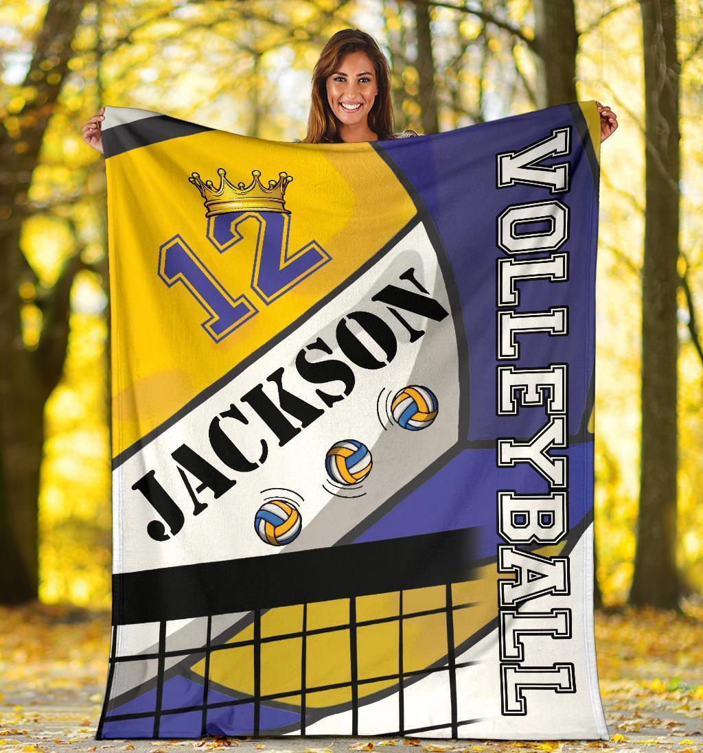 litzzy Personalized Volleyball Fleece Blanket - Laci0112201 Quilt Blanket   