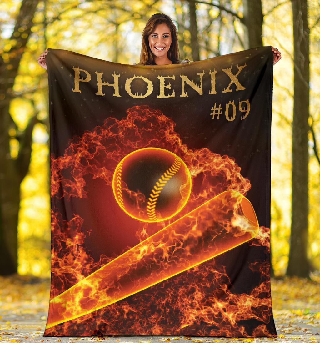 litzzy Personalized Fire Ball Fleece Blanket - Lath2311204 Quilt Blanket   