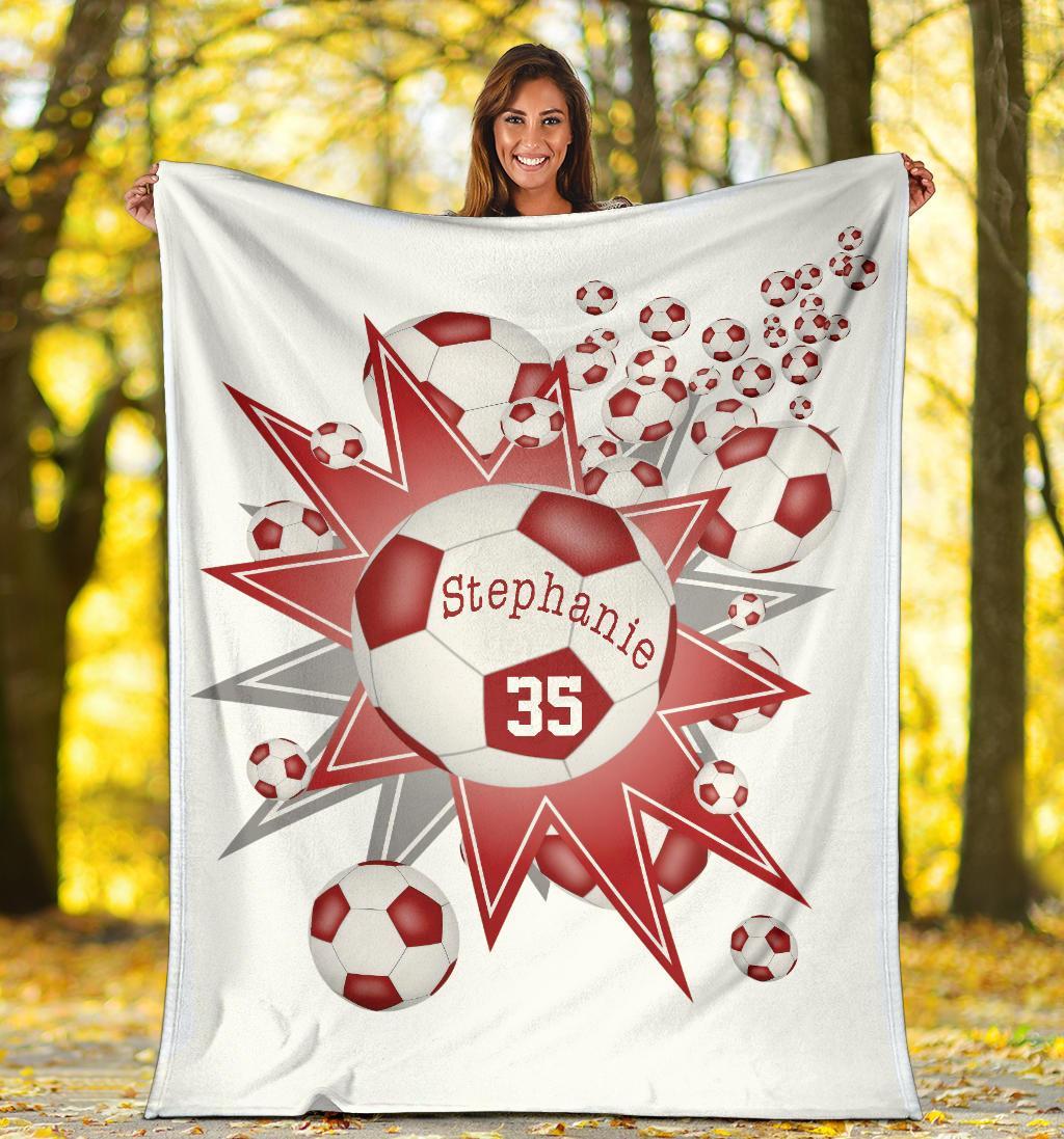 litzzy Personalized Soccer Blowout Fleece Blanket - Tltm2411202 Quilt Blanket   