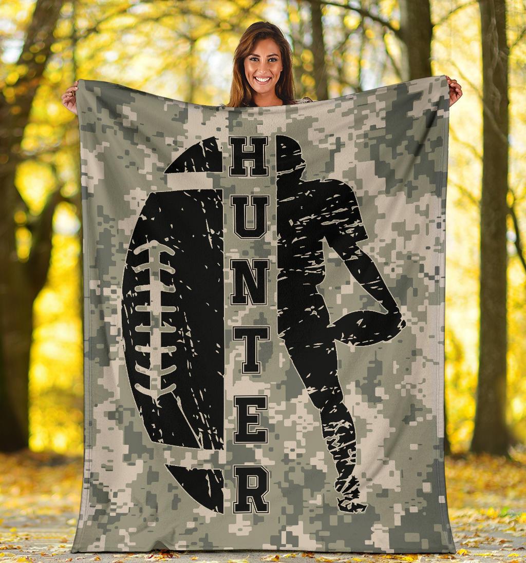 litzzy Personalized Football Player Fleece Blanket - Nh0911203 Quilt Blanket   