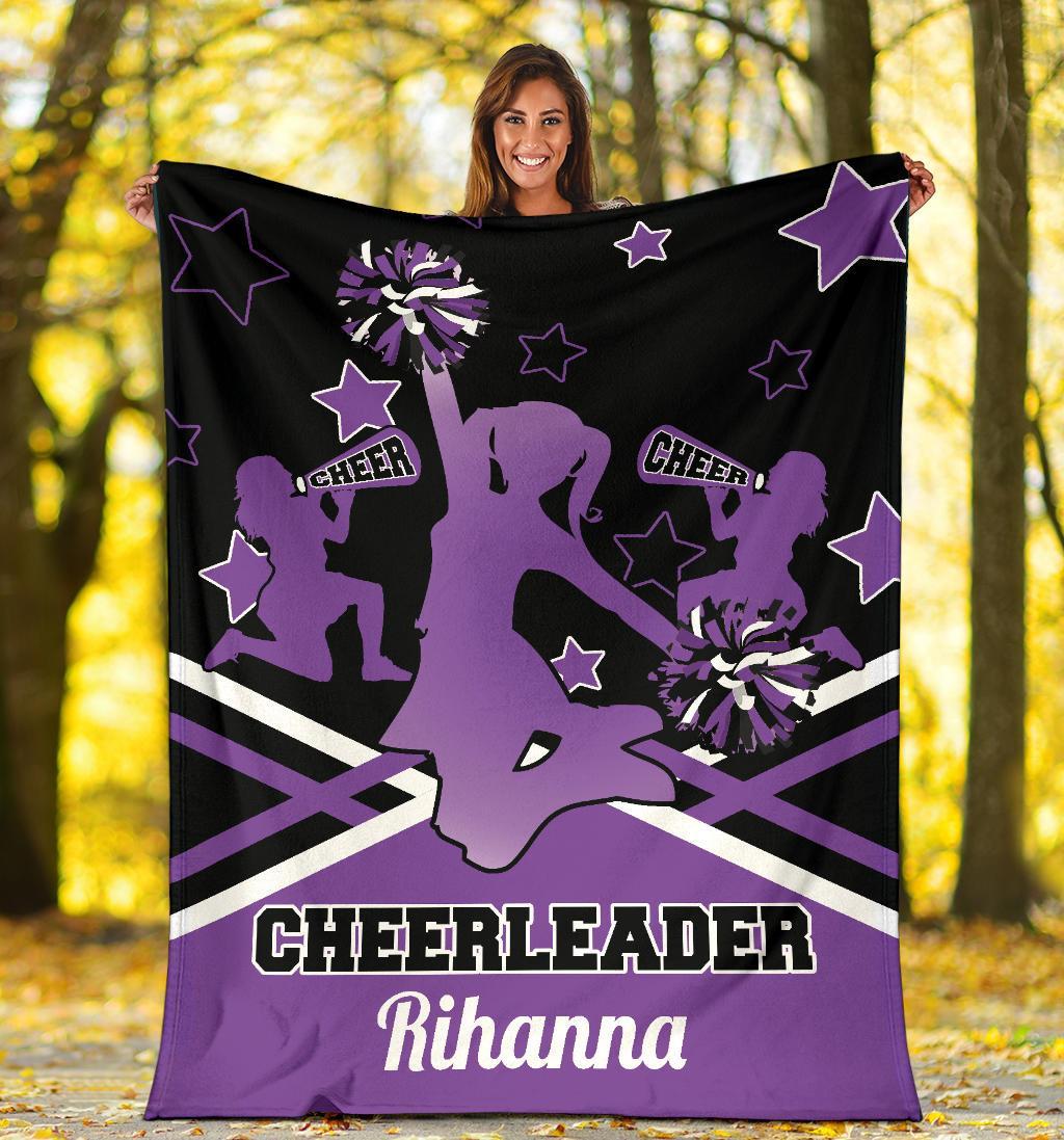 litzzy Personalized Cheerleader Colorful Fleece Blanket - Latg2011201 Quilt Blanket   