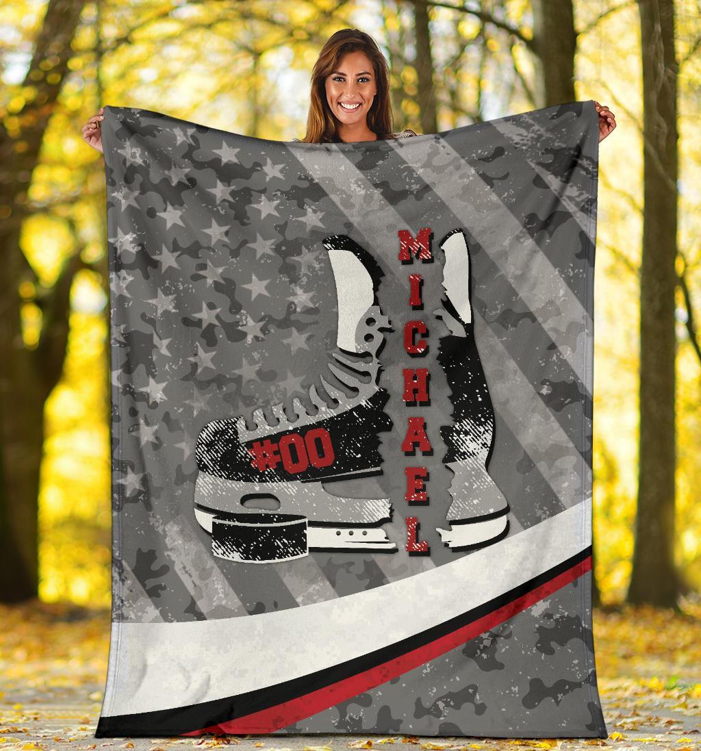 litzzy Personlazied Hockey Crack Fleece Blanket - Lath0911204 Quilt Blanket 1 50 X 60 