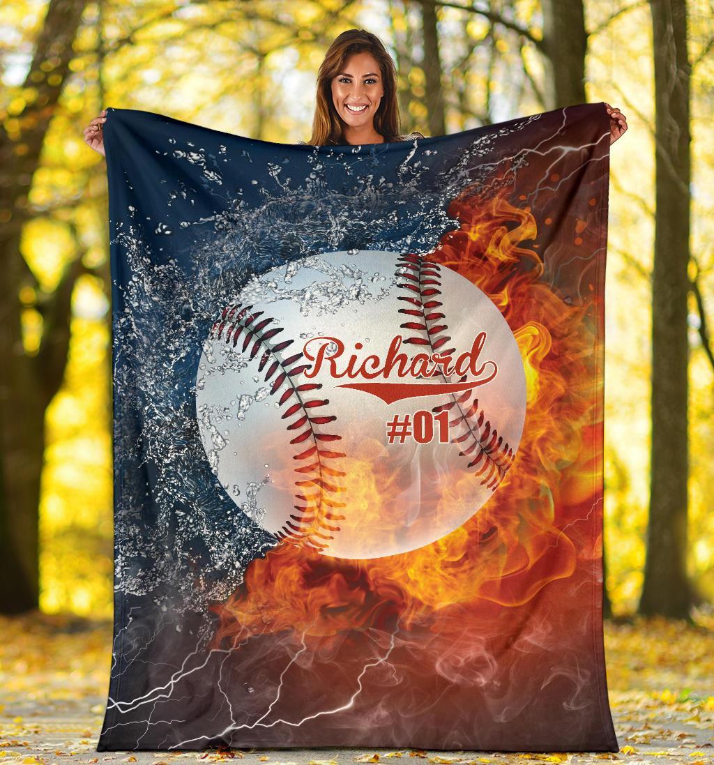 litzzy Personalized Sport Water Fire Fleece Blanket - Lath1611204 Quilt Blanket   