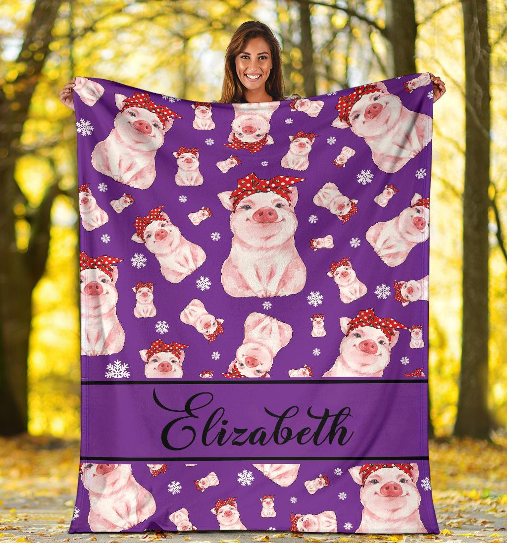 litzzy Personalized Pigs Fleece Blanket - Tlnb1811201 Quilt Blanket   