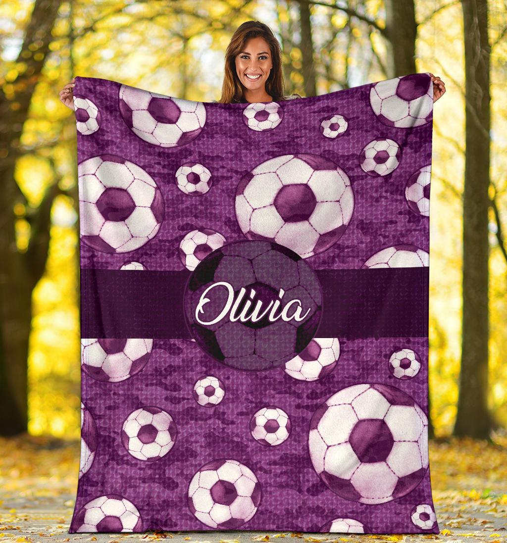 litzzy Personalized Soccer Pattern Texture Fleece Blanket - Nh1411202 Quilt Blanket   