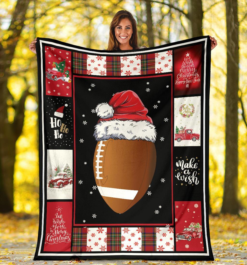 litzzy Sport Santa Xmas Fleece Blanket - Lath2011201 Quilt Blanket FOOTBALL 50 x 60 