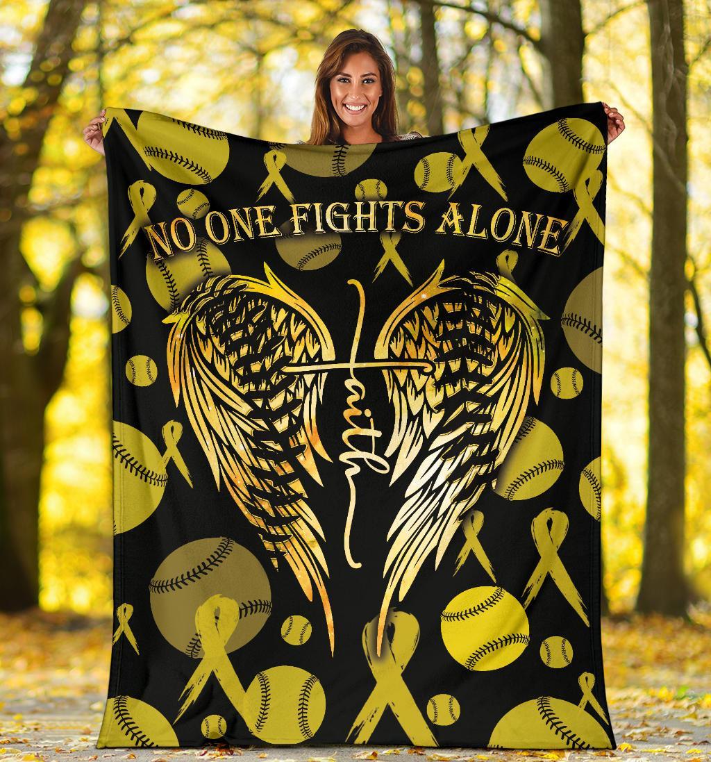 litzzy No One Fights Alone Ball Fleece Blanket - Lath3011203 Quilt Blanket   