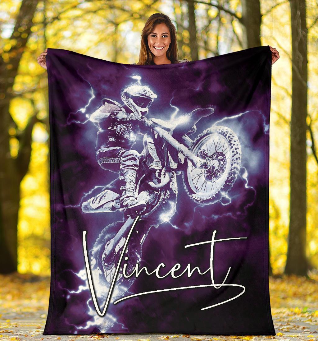 litzzy Personalized Motorcycle Fleece Blanket - Lath1311204 Quilt Blanket   