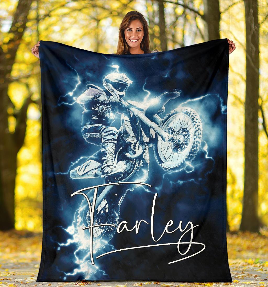 litzzy Personalized Motorcycle Fleece Blanket - Lath1311204 Quilt Blanket   