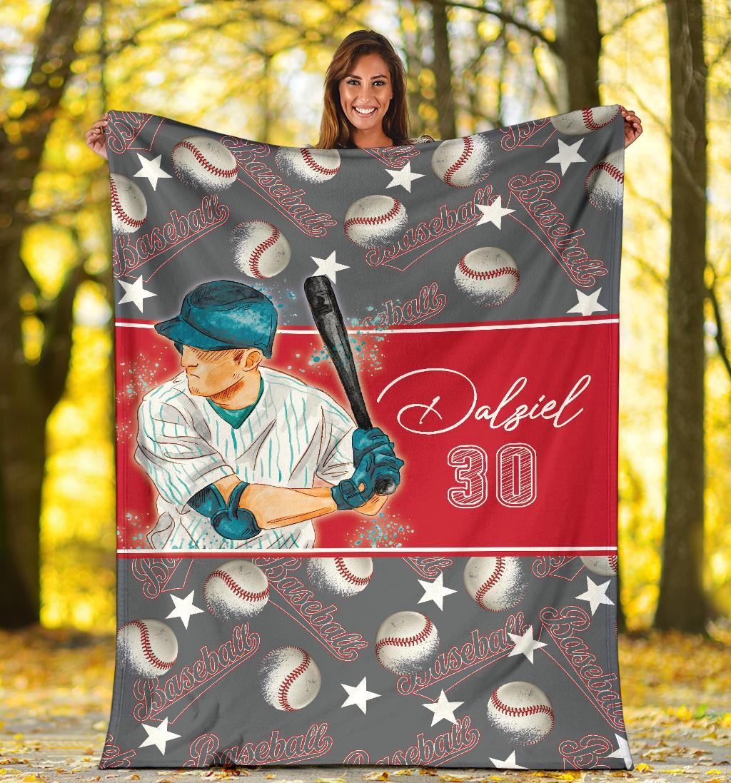 litzzy Personalized Baseball Balls Fleece Blanket - Lath2611202 Quilt Blanket   