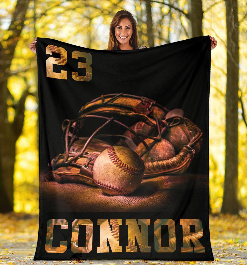 litzzy Personalized Baseball Darkness Fleece Blanket - Tlnb0911202Ki Quilt Blanket   