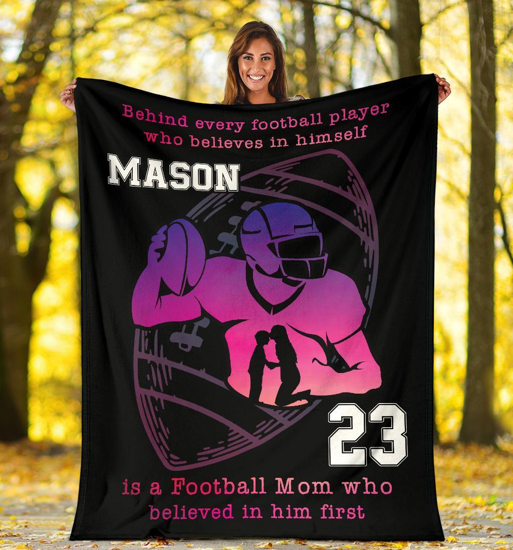 litzzy Personalized Behind Every Football Player Fleece Blanket - Tlty1311202Ki Quilt Blanket   