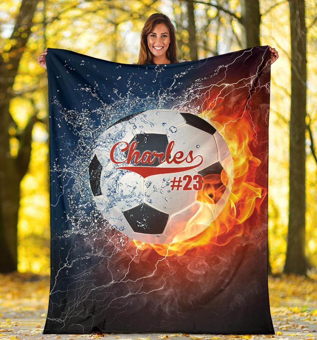 litzzy Personalized Sport Water Fire Fleece Blanket - Lath1611204 Quilt Blanket   