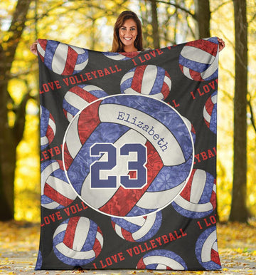 litzzy Blue Red White - I Love Vlb Collection Fleece Blanket - Ty0611202 Quilt Blanket 60x80  