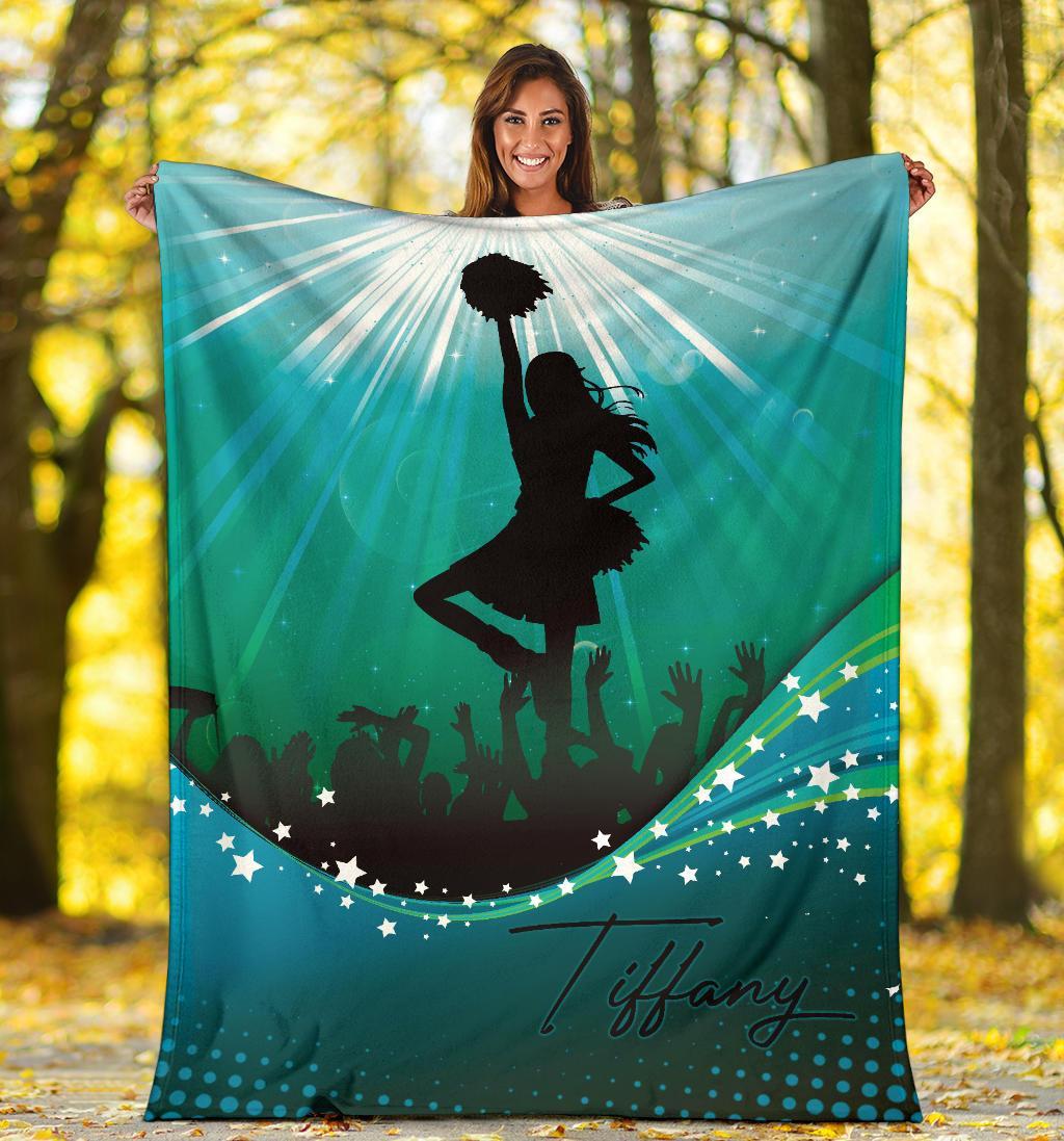 litzzy Personalized Cheerleader Fleece Blanket - Lath1911202Ki Quilt Blanket TEAL 60 X 80 