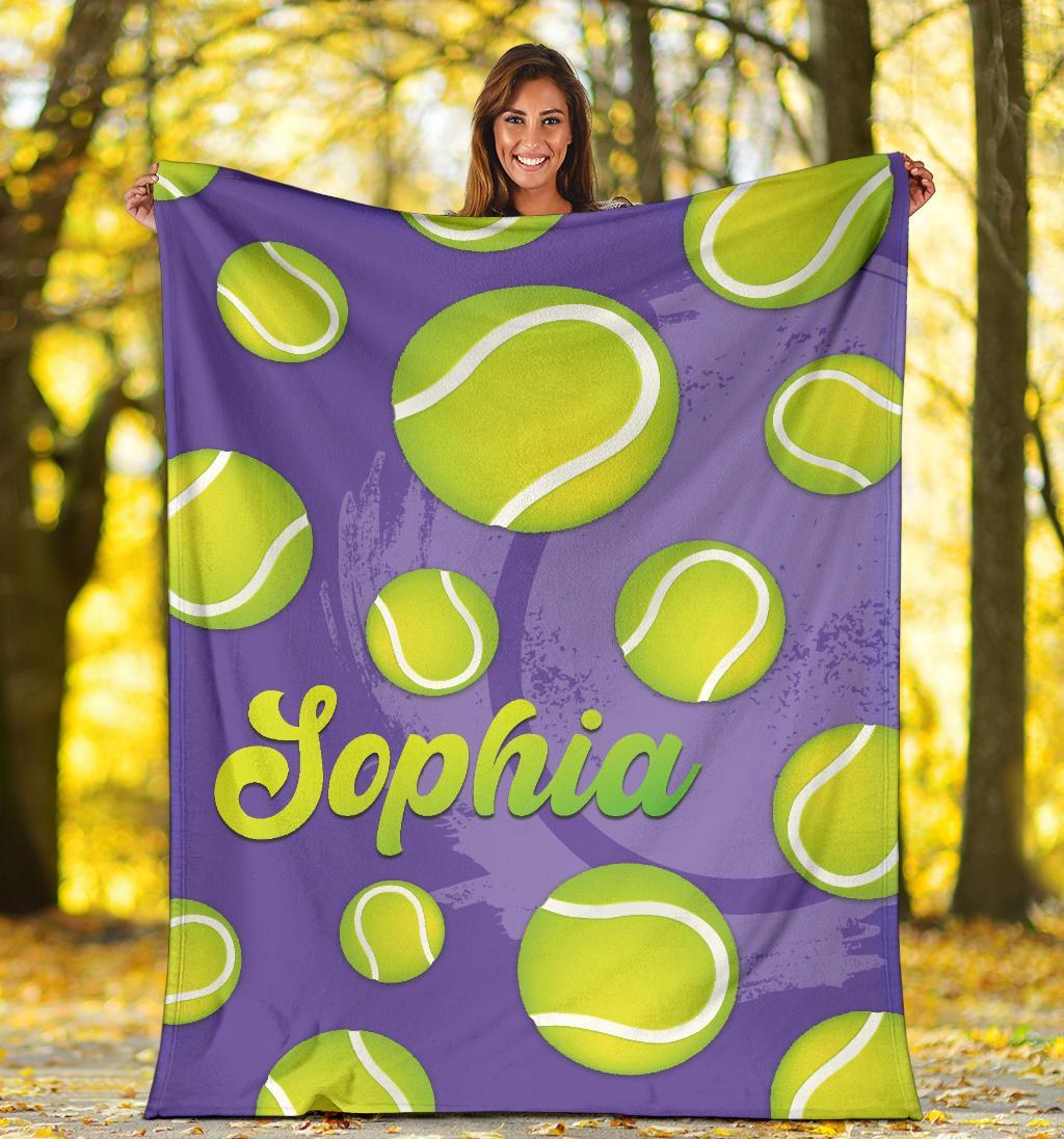litzzy Personalized Tennis Fleece Blanket - Latg2311202 Quilt Blanket PURPLE 60 X 80 