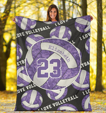 litzzy Purple White - I Love Vlb Collection Fleece Blanket - Ty0611202 Quilt Blanket 50x60  