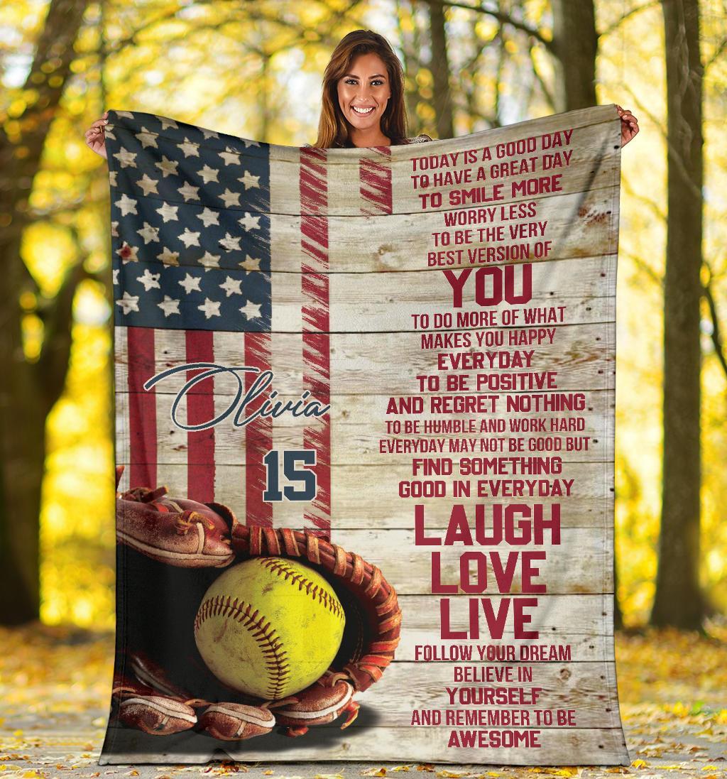 litzzy Personalized Softball Today Is A Good Day - Tlnb2511201 Quilt Blanket   