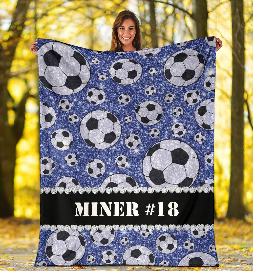 litzzy Personalized Soccer Glitter Fleece Blanket - Tlnh1311203 Quilt Blanket   