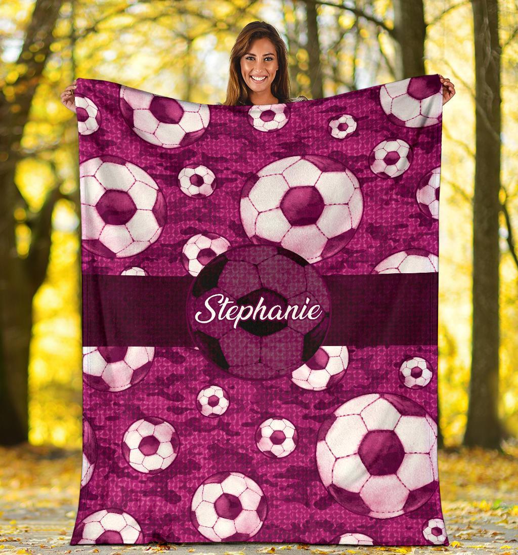 litzzy Personalized Soccer Pattern Texture Fleece Blanket - Nh1411202 Quilt Blanket   