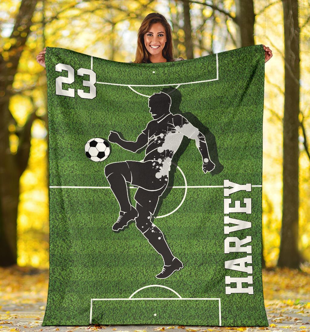 litzzy Personalized Soccer Fleece Blanket - Lath1311203Ki Quilt Blanket   