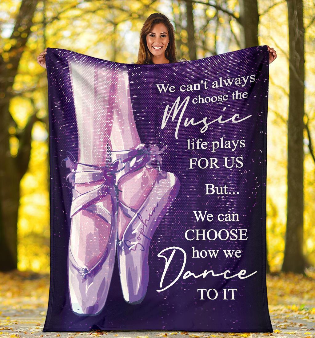 litzzy Personalized Ballet Shoes Fleece Blanket - Tlno1811201 Quilt Blanket   