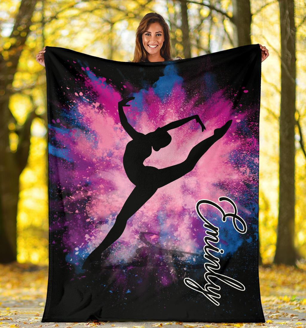 litzzy Personalized Gymnastic Fleece Blanket - Tlno1311202 Quilt Blanket SPLASH 50 X 60 