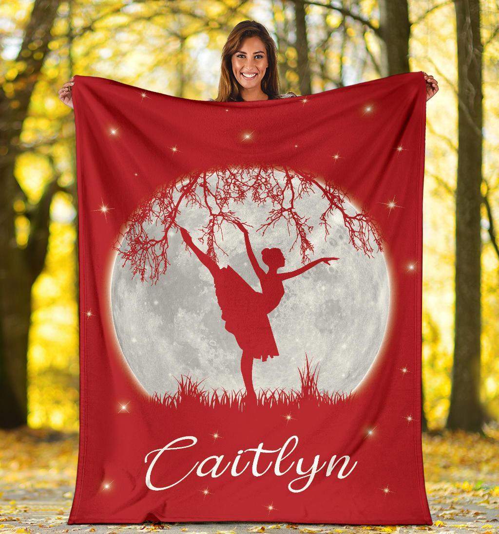 litzzy Personalized Dancing Moon Fleece Blanket - Laci2711203 Quilt Blanket   