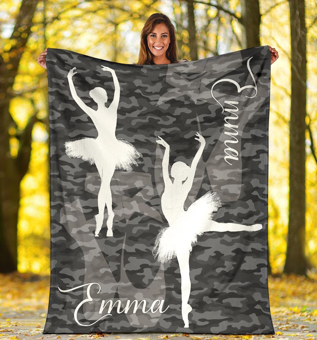 litzzy Personalized Ballet Fleece Blanket - Latg2311201 Quilt Blanket BLACK 50 x 60 