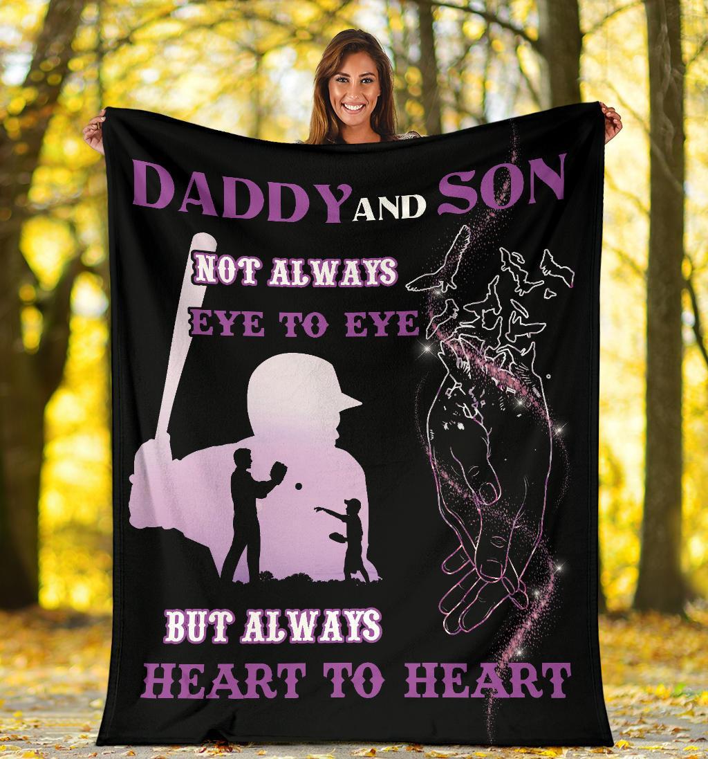 litzzy Baseball Daddy And Son Fleece Blanket - Laci071220 Quilt Blanket   