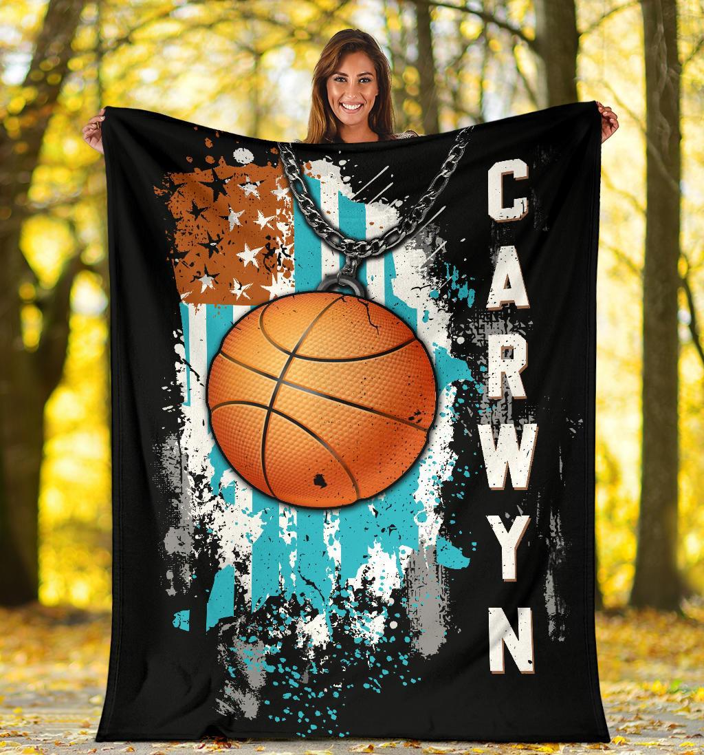 litzzy Personalized Sport Us Flag Fleece Blanket - Lath1011201 Quilt Blanket   