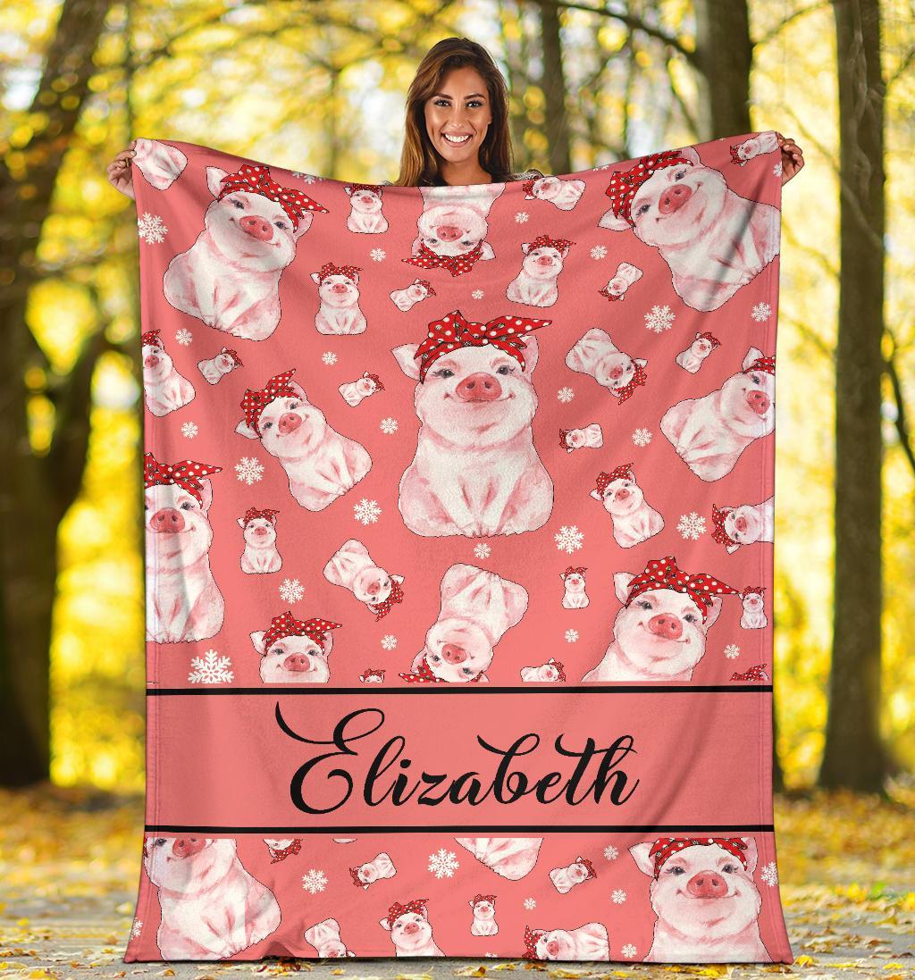 litzzy Personalized Pigs Fleece Blanket - Tlnb1811201 Quilt Blanket   