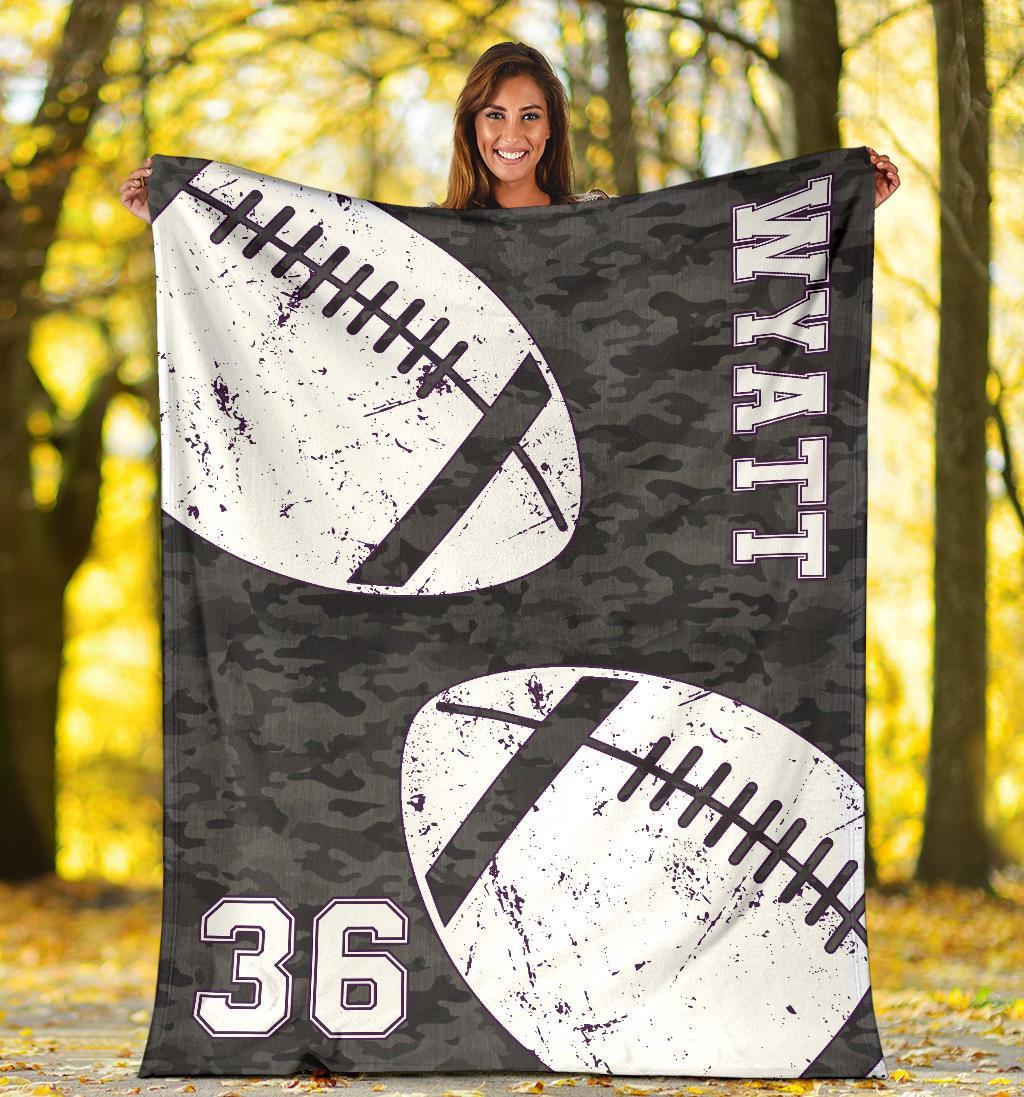 litzzy Personalized Football 2 Balls Collection Fleece Blanket - Tlnh1011202 Quilt Blanket   