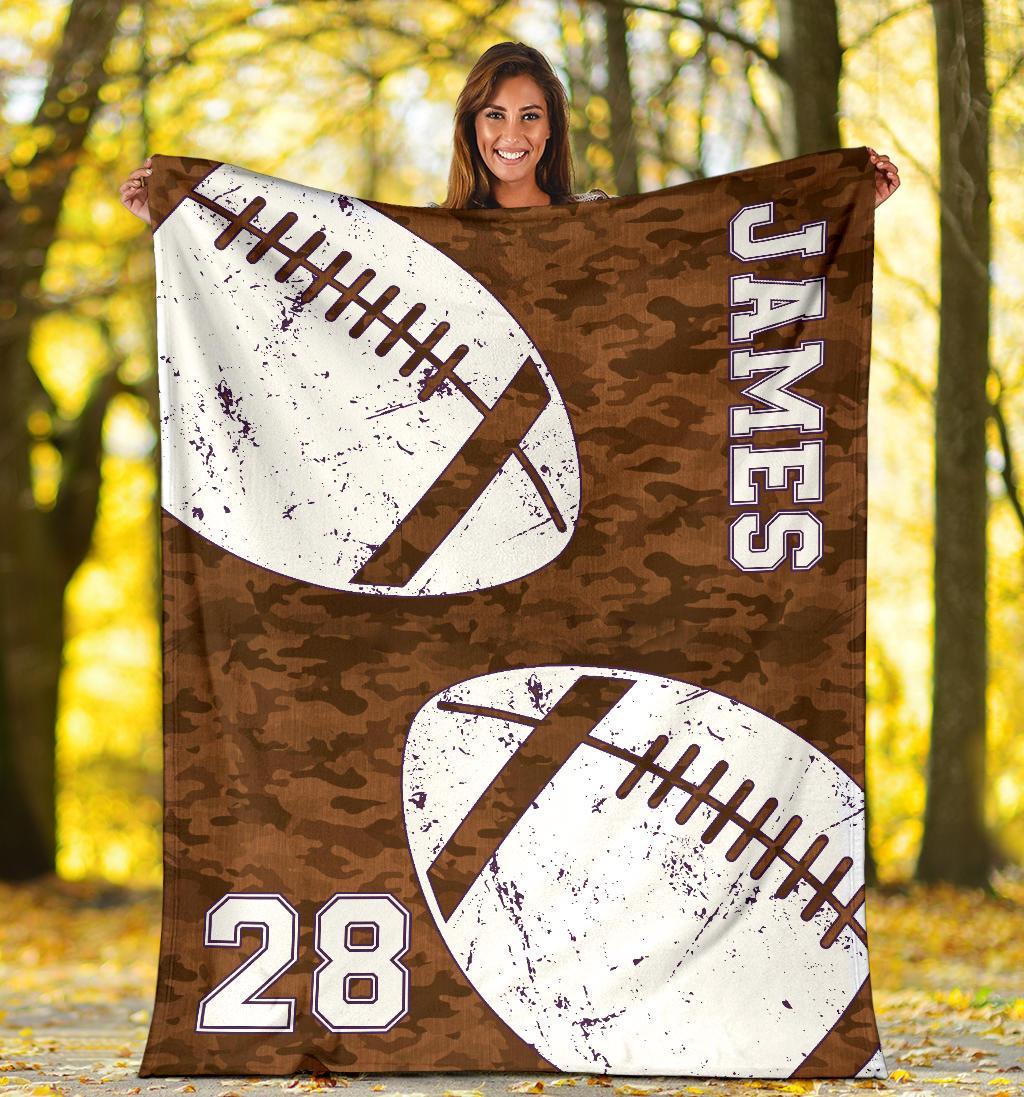 litzzy Personalized Football 2 Balls Collection Fleece Blanket - Tlnh1011202 Quilt Blanket BROWN 50 X 60 