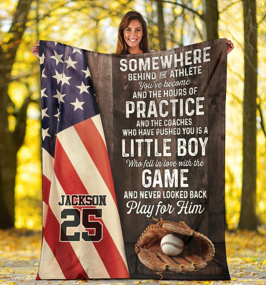 litzzy Personalized Baseball Play For Him Fleece Blanket - Tlno2511201 Quilt Blanket   