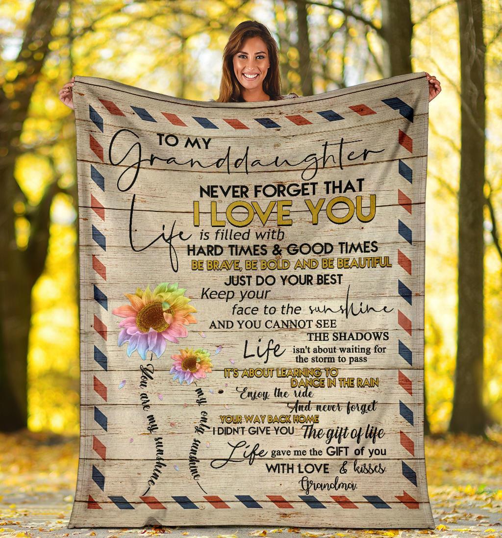 litzzy To My Granddaughter Fleece Blanket Lath0408208 Quilt Blanket   