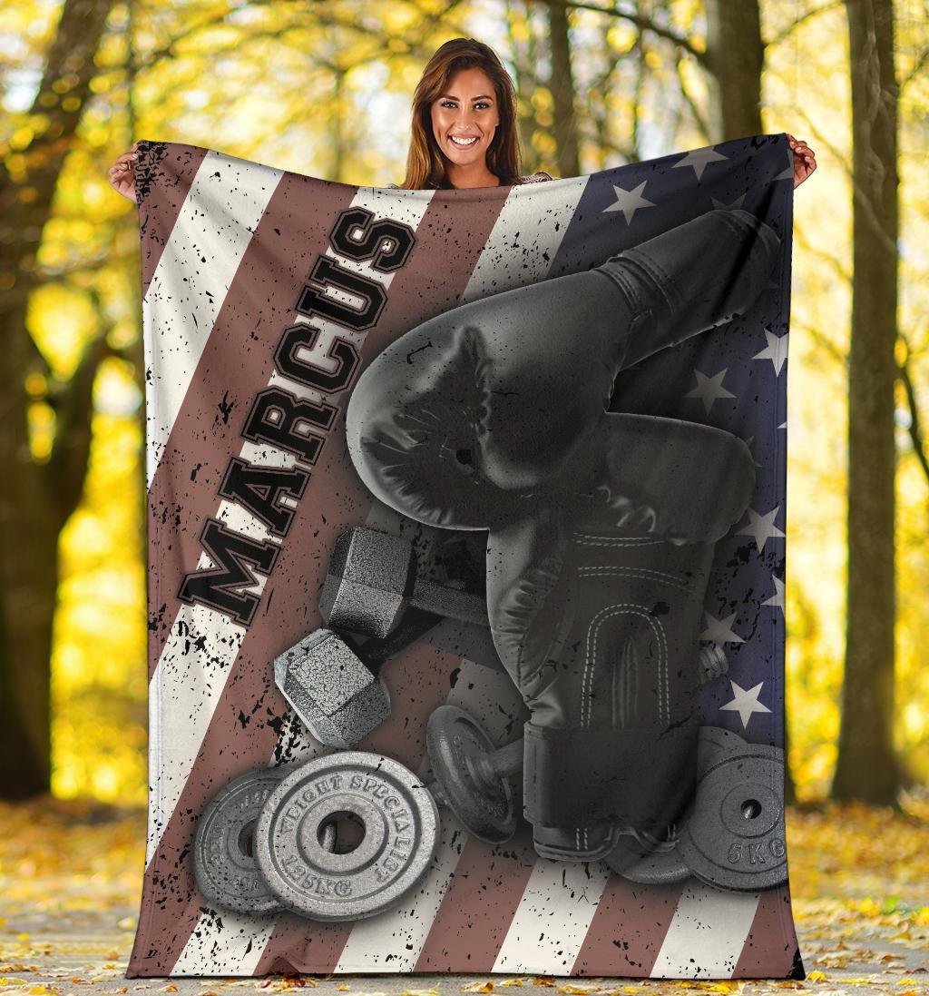 litzzy Personalized Boxing Fleece Blanket - Lath1711203 Quilt Blanket   