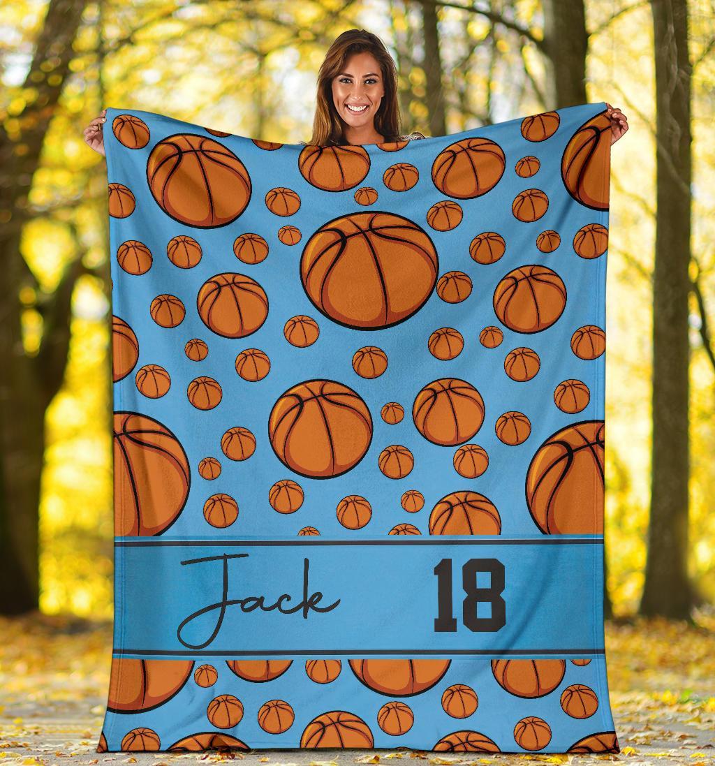 litzzy Personalized Basketball Collection Fleece Blanket - Tltm1211203 Quilt Blanket   