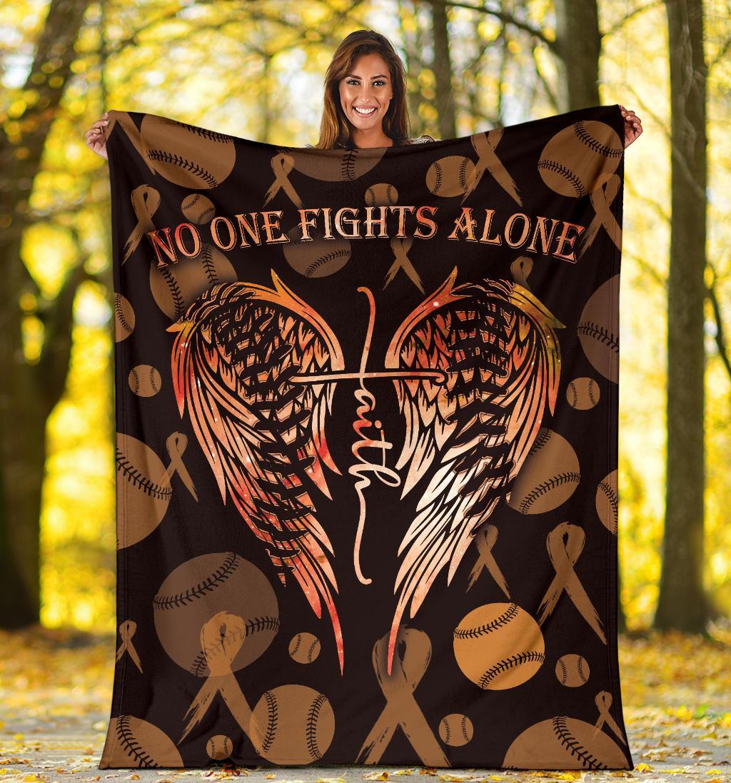 litzzy No One Fights Alone Ball Fleece Blanket - Lath3011203 Quilt Blanket MULTIPLE SCLEROSIS AWARENESS 50 X 60 